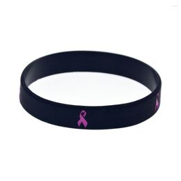 Bangle Cancer Ribbon Silicone Wristband Adult Size 3 Colours