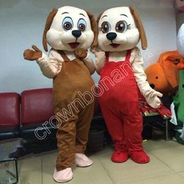 halloween Long Ear Couple Dog Mascot Costumes Cartoon Character Outfit Suit Xmas Outdoor Party Outfit Adult Size Promotional Advertising Clothings