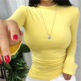 Women's T Shirts Summer Top Long Sleeve Korean Style Spring Fall Sexy Shirt Women 2023 Fashion Elasticity Woman Clothes Slim Tees Tops Femme