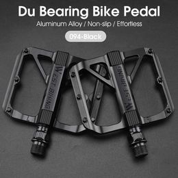 Bike Pedals Ultralight Bicycle Pedals Aluminium Alloy Anti Slip Flat Platform Quick Release Bearings Pedals Mountain Road Bike Part Accessory 0208