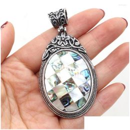 Charms Natural Semi Precious Stone Pendant For Diy Jewelry Making Necklaces Bracelets And Earrings Egg Zinc Alloy Chassis Larg Dhyn6