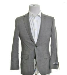 Men's Suits Grey Mens Wool Blend Solid Notched Lapel Two Button Terno Masculino Formal Business Slim Fit Suit