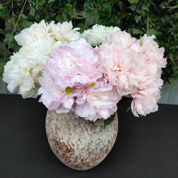 Decorative Flowers JAROWN European Style Artificial Bouquet 5 Heads Peony Home Decor Fake Wedding Venue Layout Props Plantas Artificiales