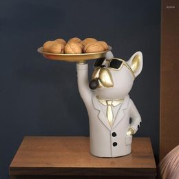 Plates Sunglasses Dog Metal Storage Tray Cartoon Animal Sculpture Figurines Table Furnishings Jewellery Cosmetic Home Decor