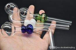 Colourful 12cm/14cm Curved Glass Oil burners Glass Bong Water Pipes with different Coloured glass balancer for smoking water bong3style colorf