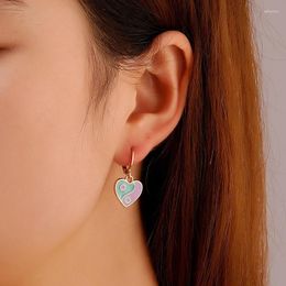 Hoop Earrings U-Magical Chinese Style Multiple Enamel Colourful Heart For Women Contrast Temperament Jewellery Accessories