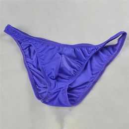 Underpants 2023 Men's Low Waist Panties Ice Silk Cosy Underwear Translucent Bikini Skinny Breathable Briefs Male Underpanties 5 Colour
