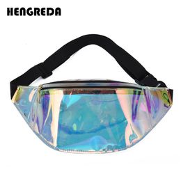 Waist Bags Holographic Translucent Fanny Pack Hologram Beach Travel bag Women Belt Bum Hip Pouch Money Phone Holder 230208