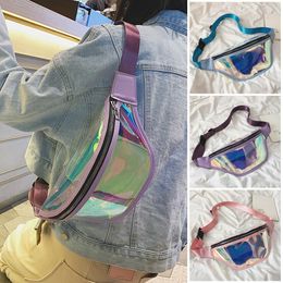 Waist Bags Fashion Belt Bum Bag Waterproof Transparent Clear Punk Holographic Fanny Pack Laser for Women 230208