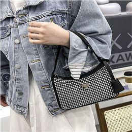 Latest Womens Designers Tote Shouler Bags Crystal Embellished Satin Handbags Ladies Fashion Underarm Purses Bling Evening Bags