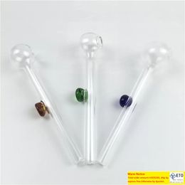 pyrex oil burner pipes 10cm mini thick glass oil burner clear with colorful handle purple glass smoking pipes
