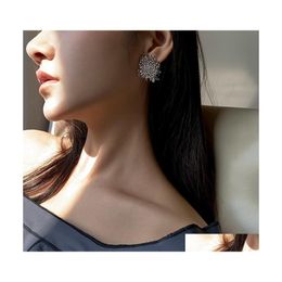 Stud Gsold Retro Geometric Metal Irregar Woven Texture Earring Elegant Hollow Out Alloy Women Party Fashion Jewelry1 539 Q2 Drop Del Dhtef