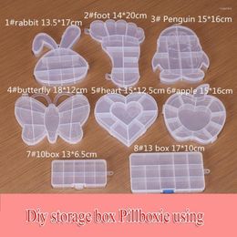 Jewellery Pouches High Quality Plastic 2pcs/lot Compartment Accessories Clear Storage Box Case Holder Craft Organiser Pillboxie Using