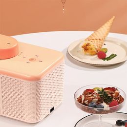 Ice Cream Maker Scrambled Yogurt Machine Cold Drink Beer Cooling Barrel Stir Yogurt Smoothie Blender Children Snack DIY