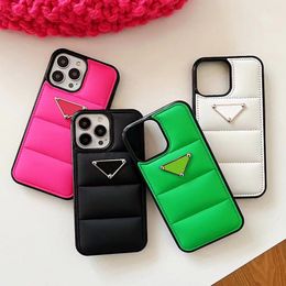 Designers Phone Cases Winter Down Jacket Style for iPhone 15 14 13 12 11 Pro Max X XS XR 7 8 Plus Cover