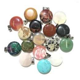 Pendant Necklaces Vintage Elegant Quartz Agate Stone Gem Oblate Handmade Crafts Making Necklace Bracelet Earrings Jewelry Gift