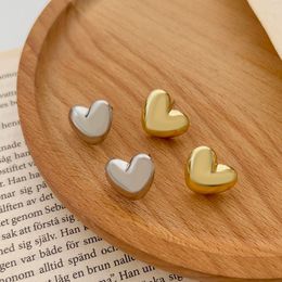 S3413 Fashion Jewelry For Women Cute Heart Stud Earrings Metal Peach Hearts Earrings