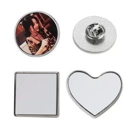Sublimation Blank Pins DIY Button Badge Thermal heat transfer Sliver Blanks for Craft Making Metal Gift Badge Lapel Pin GG07L