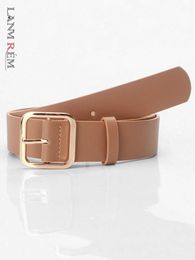 Belts LANMREM Retro Women Pu Leather Belt Metal Buckle High End Women All-match Accessories 2023 Spring Summer New 2YA473 G230207