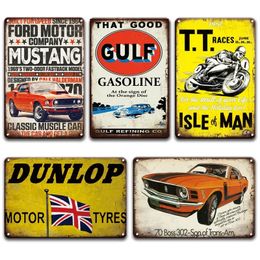 Car Poster Painting Metal Plate Sign Vintage Motorcycles Tin Sign Garage Home Decor Plaques Retro Art Metal Painting Stickers 20cmx30cm Woo