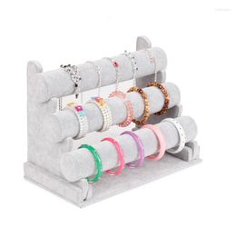 Jewellery Pouches And High Quality Velvet 3-Tier Watch Bangle Bracelet Display Holder Stand Rack Showcase