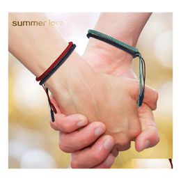 Link Chain Fashion Handmade Braided Lucky Red String Bracelets For Men Women Couple Colorf Rope Friendship Jewellery Gift Drop Deliver Dhy9J