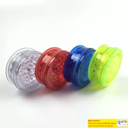 pepper grinders 60mm 3 layer clear plastic grinder with green red blue clear Colourful herb grinder for tobacco smoking Vapour