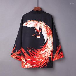 Ethnic Clothing Japanese Style Long-sleeved Haori Chinese Phoenix Kimono Cardigan Male And Female Student Robe Jacket Causal Shirt