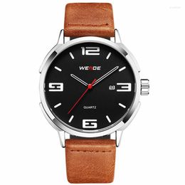 Wristwatches Relogio Masculino Weide Quartz Watch Men 2023 Top Leather Mens Watches Fashion Casual Sport Clock