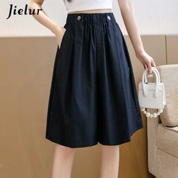 Women's Shorts Jielur Wide Leg Women Black White Green Khaki for Womens High Waist Korean Style Short Female S-XL 2021 Summer Y2302