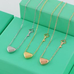 Designer Jewellery Three dimensional Heart Pendant Charm necklace Gold Love Necklaces Women Rings Bracelet Bangles Luxury Pendants Titanium lovers chain no box