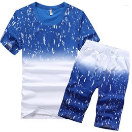 Men's T Shirts Men Summer Casual Set T-shirts Shorts Plus Size Suits