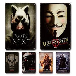 Vintage Classic Movie Metal Painting Tin Poster Retro Character Wall Art Plaque Iron Stickers Living Room Wall Plate Home Decor 20cmx30cm Woo