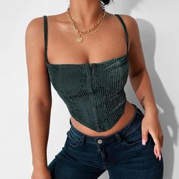 Women's Tanks 2023 Spring Summer Women Sexy Camisole Party Skinny Backless Street Sleeveless Tshirts Female Chic Corset Bodycon Crop Tops