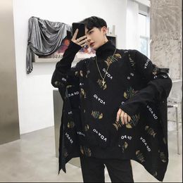 Men's Hoodies 2023 Autumn And Winter Hair Stylist Youth Jacket Small High Collar Loose Bat Shirt Pprinting Coat