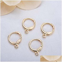 Other 50Pcs 14X12Mm 24K Gold Colour Brass Round Loop Earrings Hoops High Quality Diy Jewellery Findings Accessories Drop Delivery 202 Dh03K