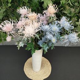 Decorative Flowers Artificial Flower Chrysanthemum Pincushion Wedding Party Accessories Home Indoor Christmas Decorations Craft