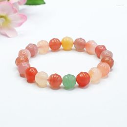 Strand Natural Yanyuan Agate Bracelet Bell Candy Coloured Gems Factory Direct Sales