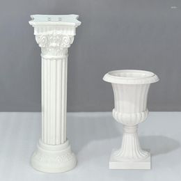 Decorative Flowers Round Roman Columns Upright Pillar Arches Flower Pots European Road Leading Wedding Party Scene Plastic Decorations