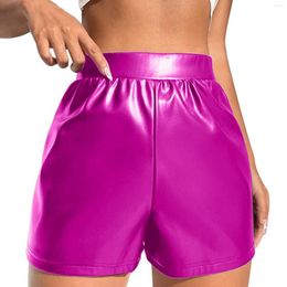 Women's Shorts Ladies Leather Multi Coloured High Waisted Stretch Casual Wet Look Lingerie For Women Open Crotch