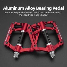 Bike Pedals ROCKBROS Mountain Bike Pedals Aluminium Alloy Bearings Road Bicycle Pedal Cycling Parts pedales bicicleta mtb Bike Accessories 0208