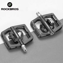 Bike Pedals ROCKBROS MTB Bike Pedal SPD Self-Locking Bicycle Racing Pedales Structre Aluminum lock Pedals Sealed Bearing Bike SPD Pedal 0208