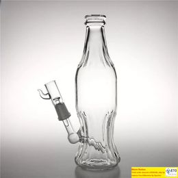 New 9 Inch Glass Water Bongs with 14mm male Thick Pyrex Unique Bong Soda Bottle Style Heady Glass Recycler Beaker Bong for Smoking