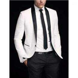 Men's Suits & Blazers One Button White Groomsmen Clothing Black Shawl Lapel Groom Man Tuxedos Mens Wedding Prom Men Suit Blazer Jacket Pants