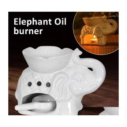 Candle Holders Elephant Oil Burner Wax Warmer Melts Fragrance Ceramic Tealight Holder Drop Delivery Home Garden Dhcla