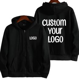 Womens Hoodies Sweatshirts Customize Your Badge Men Women Zipper Cardigan Hooded Pullover Sportswear Long Sleeve Cardigan Sports Pullover Sweatshirt 230207