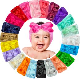 6 Inch Baby Girls Ribbon Bow Headband Tie Hair Band Kids Head Wrap Turban Infant Hair Accessories Newborn Photo Props 1553