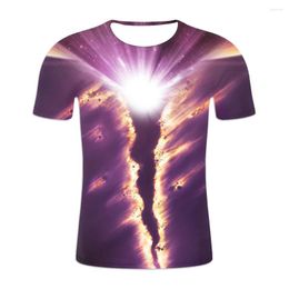 Men's T Shirts 3D Print Starry Sky Men Shirt Colorful Short Sleeve Tee Summer Streetwear Fashion T-Shirt Mens