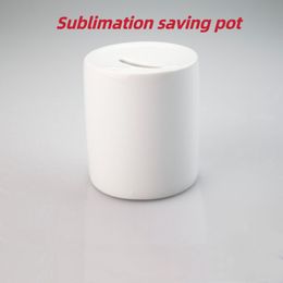 11oz Sublimation Blank Saving Pot party supplies Ceramic Money Boxes Sublimation Coin Box DIY Piggy Storage Box