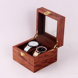 Watch Boxes Classical Fashion 2 Grids Luxury Men Home Wooden Box